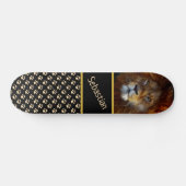 Skateboard Lion et Empreintes de pattes (Horz)