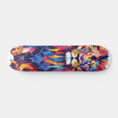 Skateboard Lion géométrique coloré (Horz)