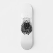 Skateboard Lion noir avec couronne Antlers et monogramme (Devant)