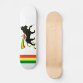 Skateboard Lion rouge, or et vert rasta (Recto)