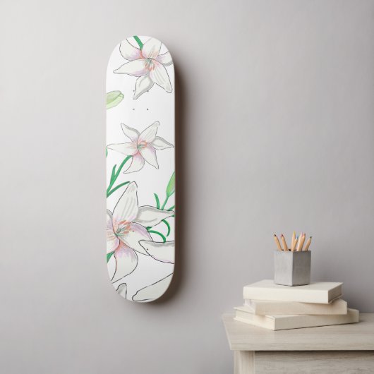 Skateboard Lis blancs (Art mural)