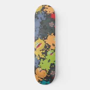 Skateboard Little cute funny monsters