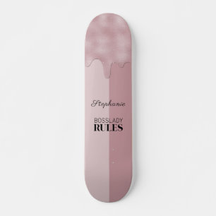 Skateboard Logo de lecteurs métalliques Roses Blush Personnal