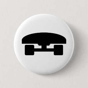 Skateboard-logo-pictogram Ronde Button 5,7 Cm