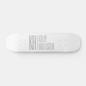 Skateboard Logo Stylish Minimal & Modern Grey Initiales & Nom (Horz)