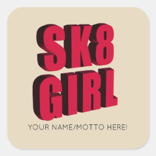 Skateboard Logo Vierkante Sticker