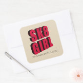 Skateboard Logo Vierkante Sticker (Envelop)