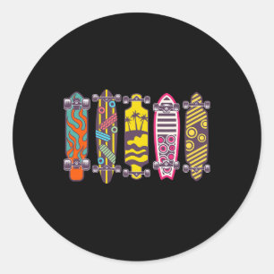 Skateboard Longboard Planken Stijl Soorten Soorten Ronde Sticker