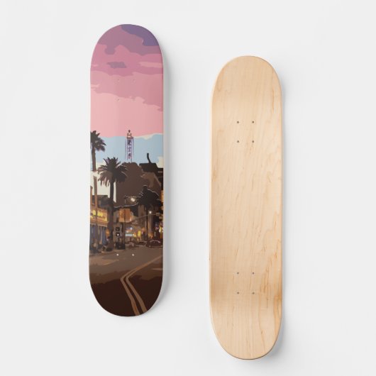 Skateboard Los Angeles at Night violet Club (Recto)