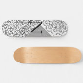 Skateboard Lotus Mandala Leopard Silver Parties scintillant M (Horz)
