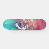 Skateboard Loup abstrait artistique d'aquarelle rose de (Horz)