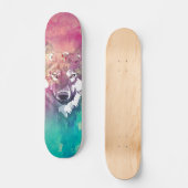 Skateboard Loup abstrait artistique d'aquarelle rose de (Recto)
