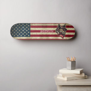 Skateboard Loup américain personnalisé