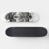 Skateboard Loup de cerfs communs (noir et blanc) (Horz)