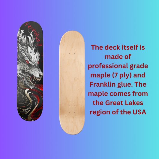 Skateboard loup d'Imaginaire