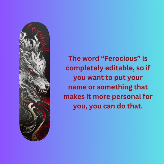 Skateboard loup d'Imaginaire