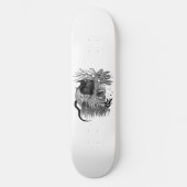Skateboard Loup et corbeau avec crâne (Recto)