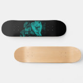 Skateboard Loup et corbeau dans la nuit (Horz)