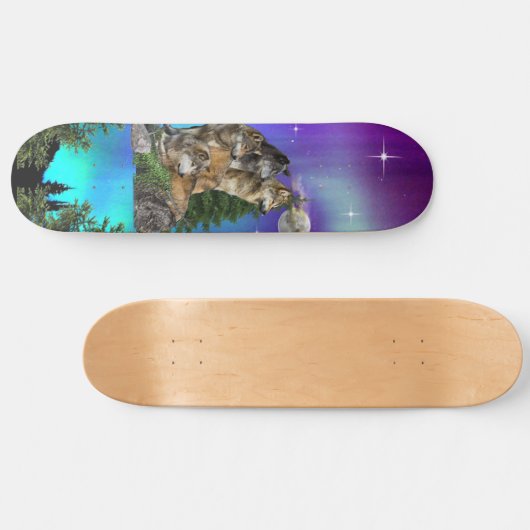 Skateboard Loup et Lune (Horz)