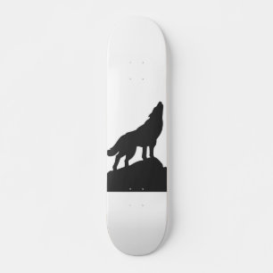 Skateboard loup silhouette hurler - Choisir la couleur arrièr