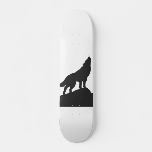 Skateboard loup silhouette hurler - Choisir la couleur arrièr (Devant)