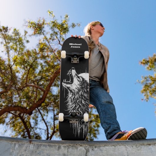 Skateboard Loup solitaire personnalisé (Extérieur 1)