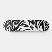 Skateboard Loup tribal Abstrait avec nom (Horz)