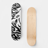 Skateboard Loup tribal Abstrait avec nom (Recto)