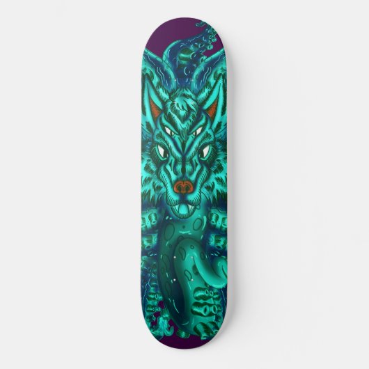 Skateboard Loup turquoise Tulu (Recto)
