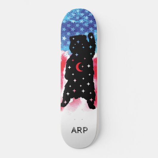 Skateboard *~* L'ours militaire Drapeau rouge blanc (Recto)