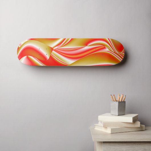 Skateboard Love and Gold Abstrait 3D Rainbowart (Art mural (Horz))