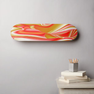 Skateboard Love and Gold Abstrait 3D Rainbowart