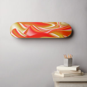 Skateboard Love and Gold Abstrait 3D Rainbowart