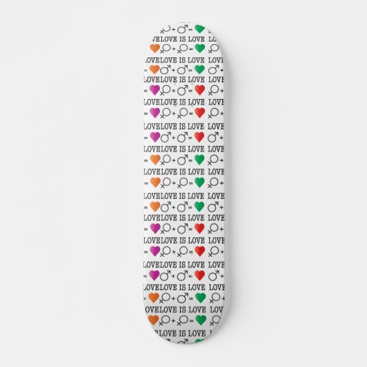 Skateboard LOVE is LOVE equality quote in rainbow colors (Devant)
