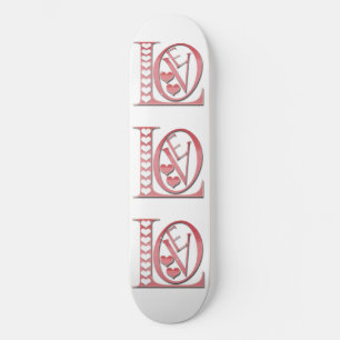 Skateboard Love Letters With Hearts par Shirley Taylor
