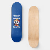 Skateboard Love Pandas and Ramen (texte blanc) (Recto)