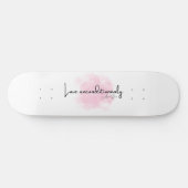 Skateboard Love Unconditionally – Elegant Script with Pink Cl (Horz)