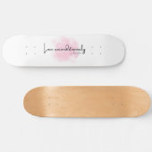 Skateboard Love Unconditionally – Elegant Script with Pink Cl (Horz)