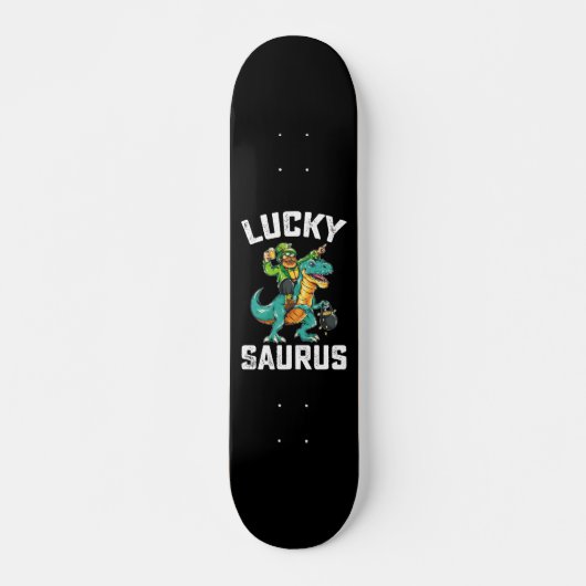 Skateboard Lucky Saurus Dinosaur T Rex St Patrick's Day (Devant)