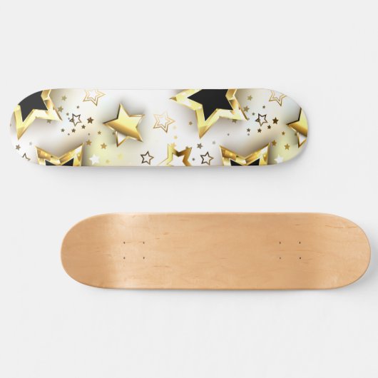 Skateboard Lumière transparente avec étoiles or (Horz)