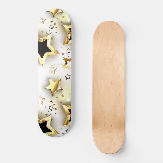 Skateboard Lumière transparente avec étoiles or (Recto)