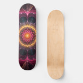 Skateboard Lumineuse Fleur fractale | Design d'art spirituel (Recto)