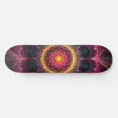 Skateboard Lumineuse Fleur fractale | Design d'art spirituel (Horz)
