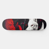 Skateboard Lune Crimson Loup blanc rouge (Horz)