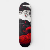 Skateboard Lune Crimson Loup blanc rouge (Recto)