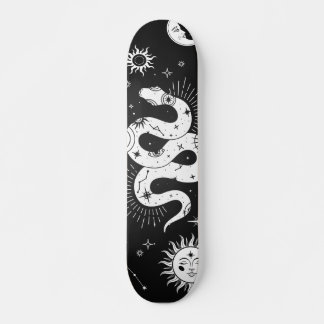 Skateboard Lune et étoiles de serpent mystique