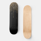 Skateboard Luxe Chic Black Gold Fringe Parties scintillant ét (Recto)