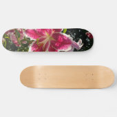 Skateboard Lys roses fleurs tropicales roses rose (Horz)