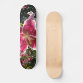 Skateboard Lys roses fleurs tropicales roses rose (Recto)