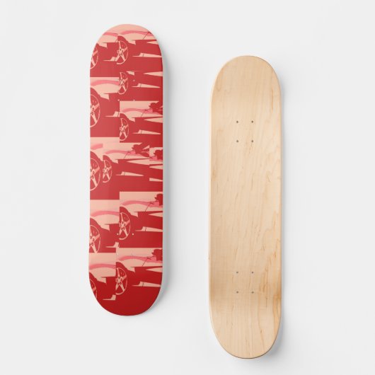 Skateboard Ma Corvette rouge (Recto)